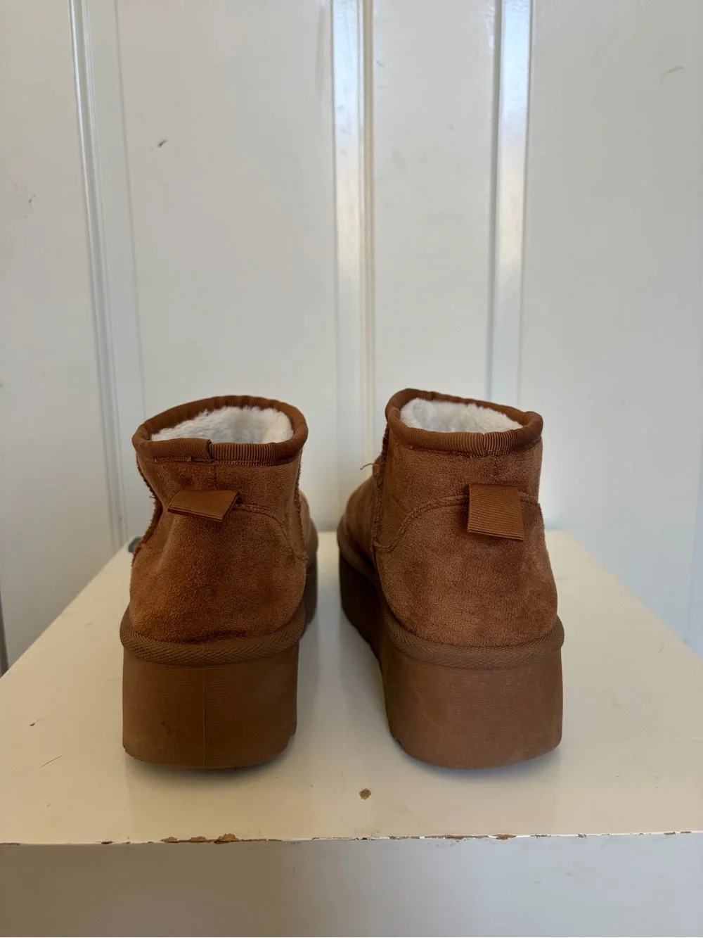 Platform Ankle Booties in Brown